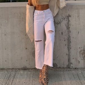 Princess Polly • Wide Leg Knee Rip Jeans